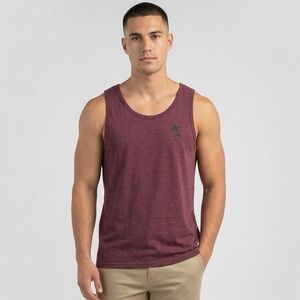 SHEIN Maroon Tank Top with Palm Tree Print